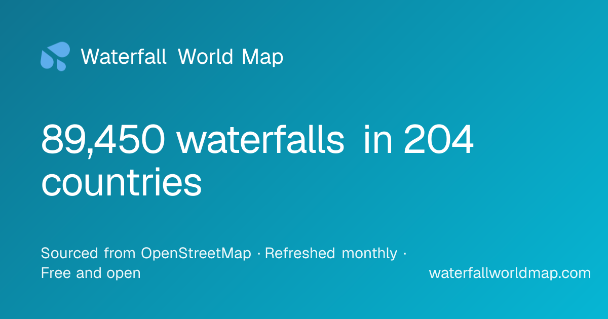 Waterfall World Map — Discover 69,466 waterfalls worldwide